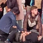 Затримання чоловіка з ножем під час мітингу на підтримку Михайла Федорова у Львові