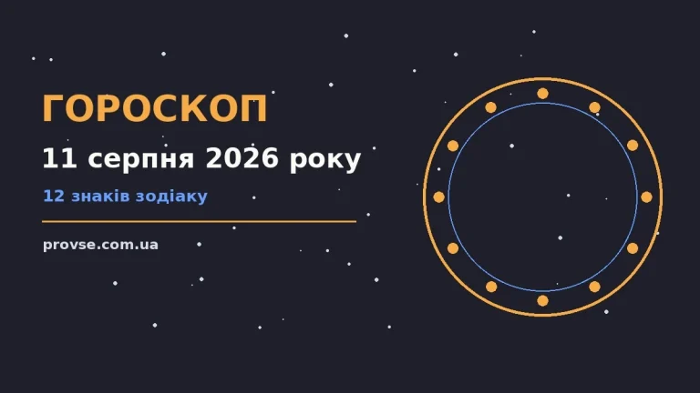 Зодіакальний круг на тлі ранкового неба, гороскоп на 11 серпня 2026 року