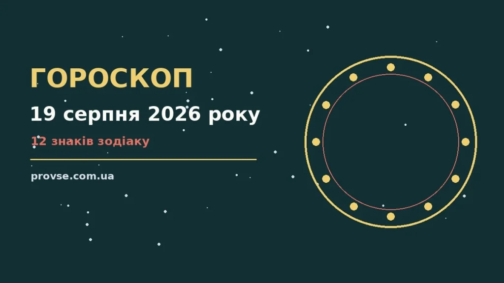 Зодіакальний фон для щоденного гороскопу на 19 серпня 2026 року