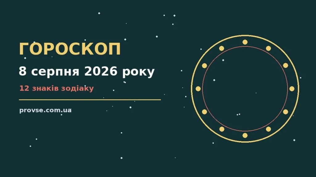 Астрологічний гороскоп на 8 серпня 2026 року, знаки зодіаку на тлі зоряного неба