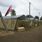 Будівництво залізничної інфраструктури та військового об'єкта поблизу села Якимівка у Гомельській області Білорусі