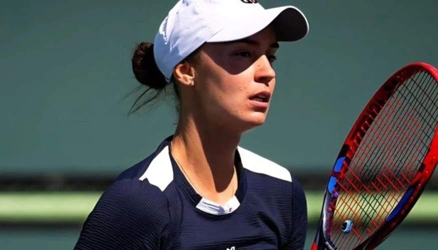 Ангеліна Калініна на корті під час матчу US Open-2026