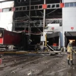 Наслідки удару та пожежі в терміналі «Нової пошти» на Одещині (фото ДСНС)