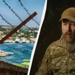 Командувач Силами безпілотних систем Роберт «Мадяр» Бровді на тлі військових об'єктів у Криму