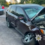 Місце ДТП за участю автомобілів Lexus, Ford та Volkswagen Passat на Вінниччині