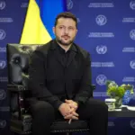 Володимир Зеленський під час брифінгу в Брюсселі 16 жовтня 2026 року